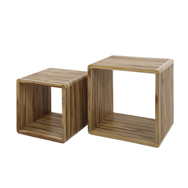 Modera - Salontafel set-2 rib - Teakhout verweerd