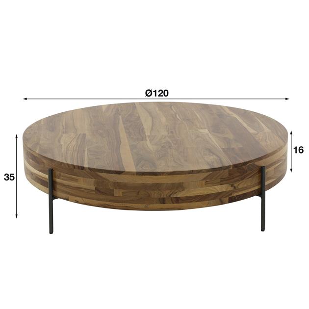 Modera - Salontafel Ø120 Daytona - Massief Saja natural