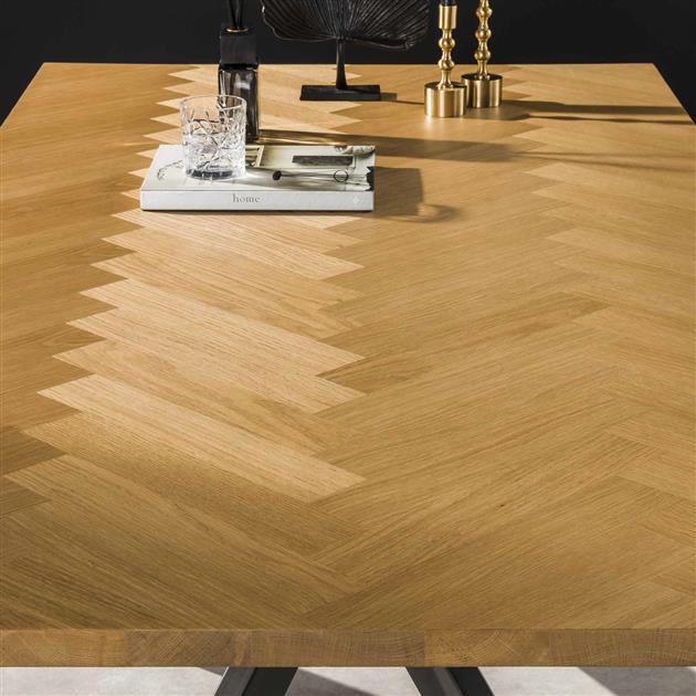 Modera - Eetkamertafel 200 visgraat fineer - Naturel eiken