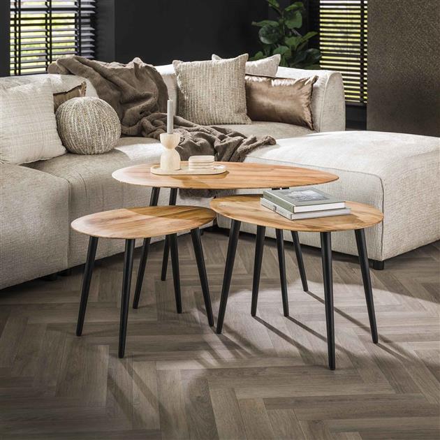 Modera - Salontafel set-3 organisch - Massief acacia naturel