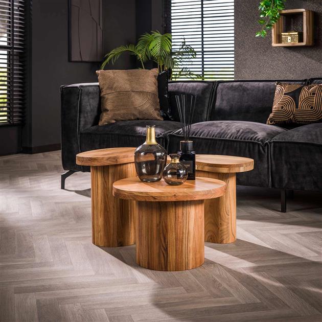 Modera - Salontafel set-3 shape - Massief ac