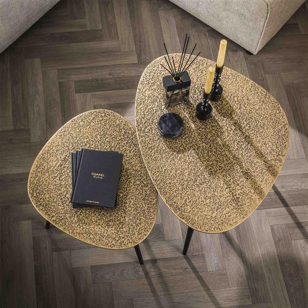 Modera - Salontafel set-2 driehoekig metallic - Brons antiek - Brons antiek