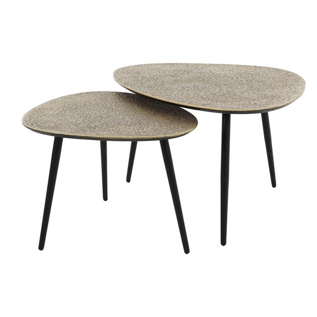 Modera - Salontafel set-2 driehoekig metallic - Brons antiek - Brons antiek