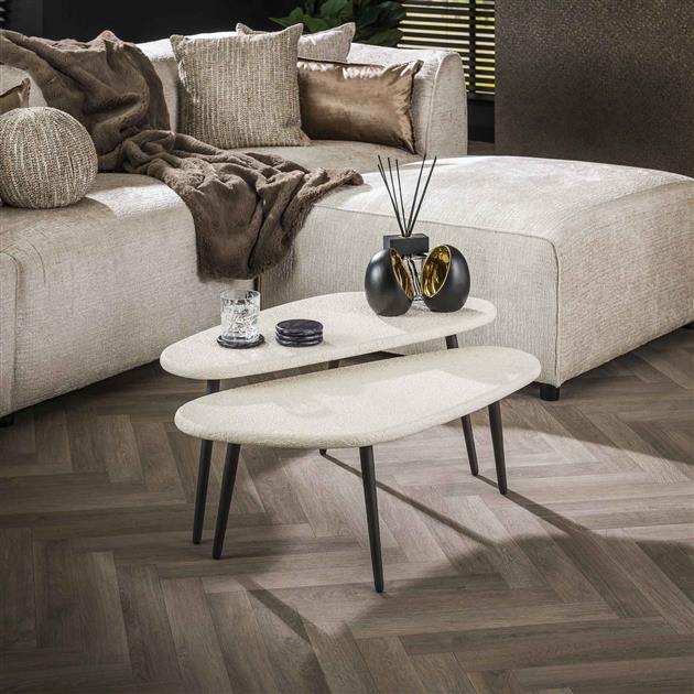 Modera - Salontafel set-2 stone hoekvormig - Marmer composiet