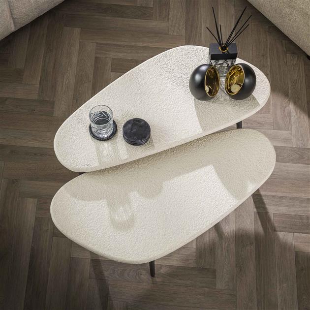 Modera - Salontafel set-2 stone hoekvormig - Marmer composiet