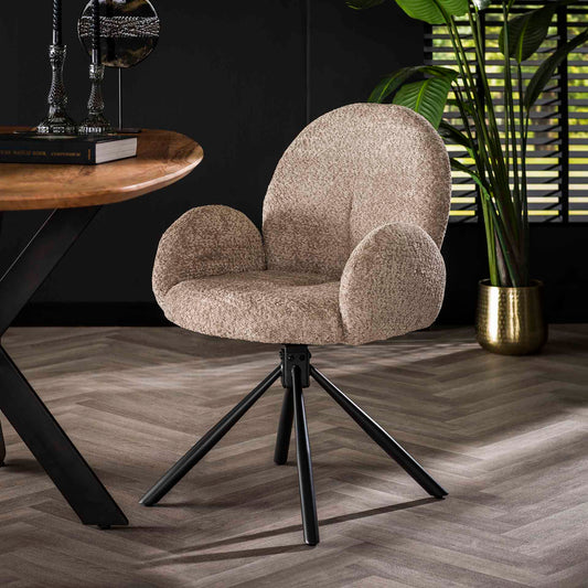 Eetkamerstoel Lima | Beige Bouclé