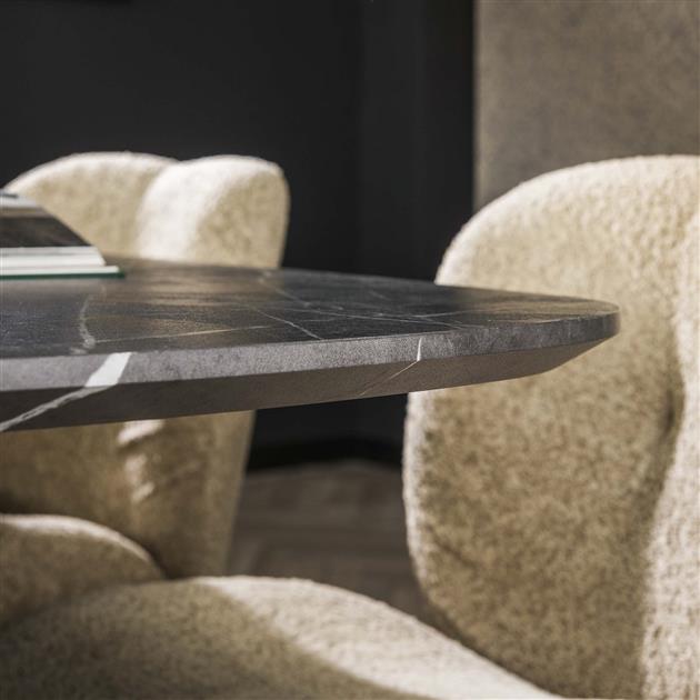 Modera - Eetkamertafel 215 deens ovaal - 3D Melamine slate stone