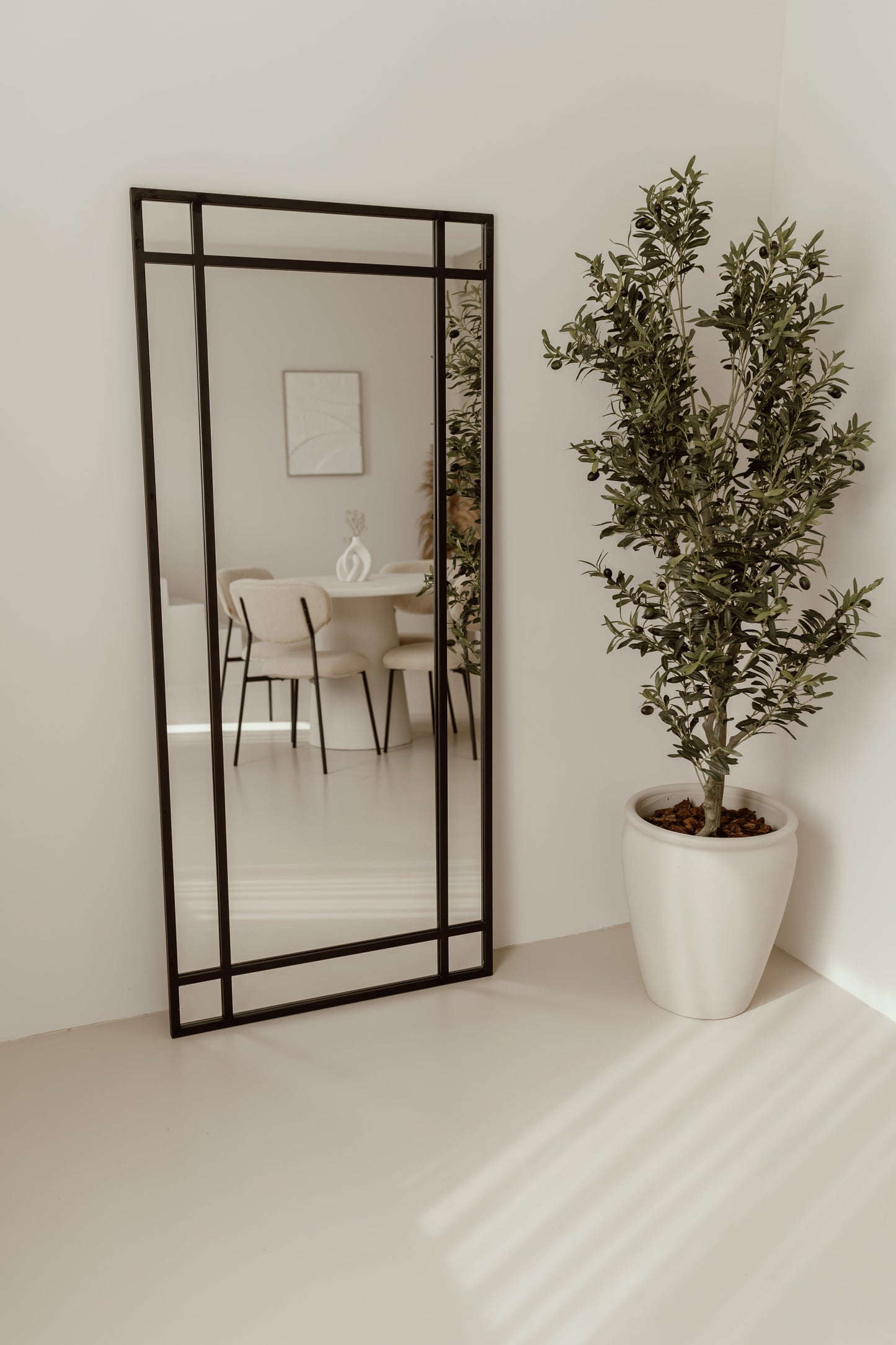 Grote Staande Spiegel Ruiten 180x80 Zwart
