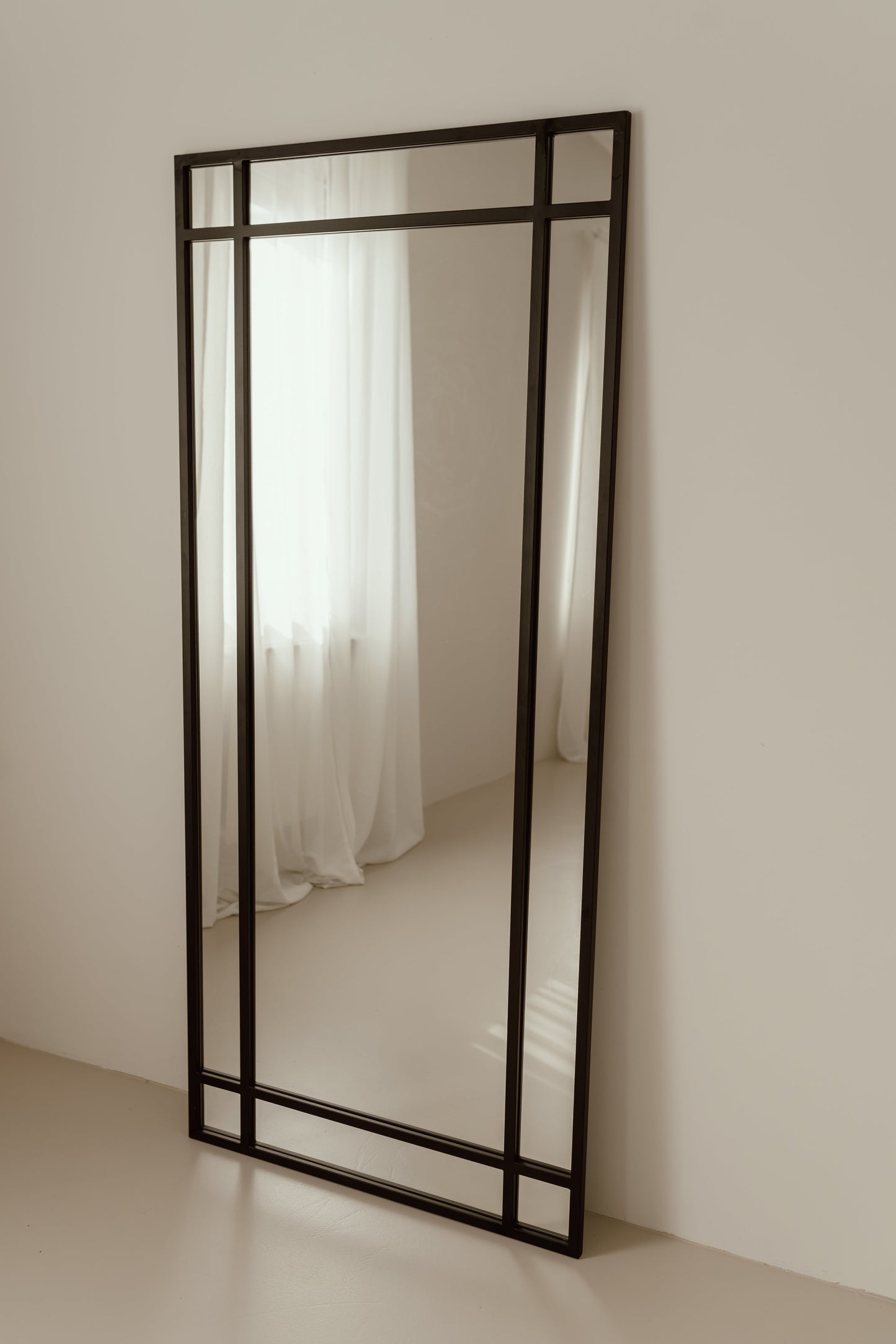 Grote Staande Spiegel Ruiten 180x80 Zwart
