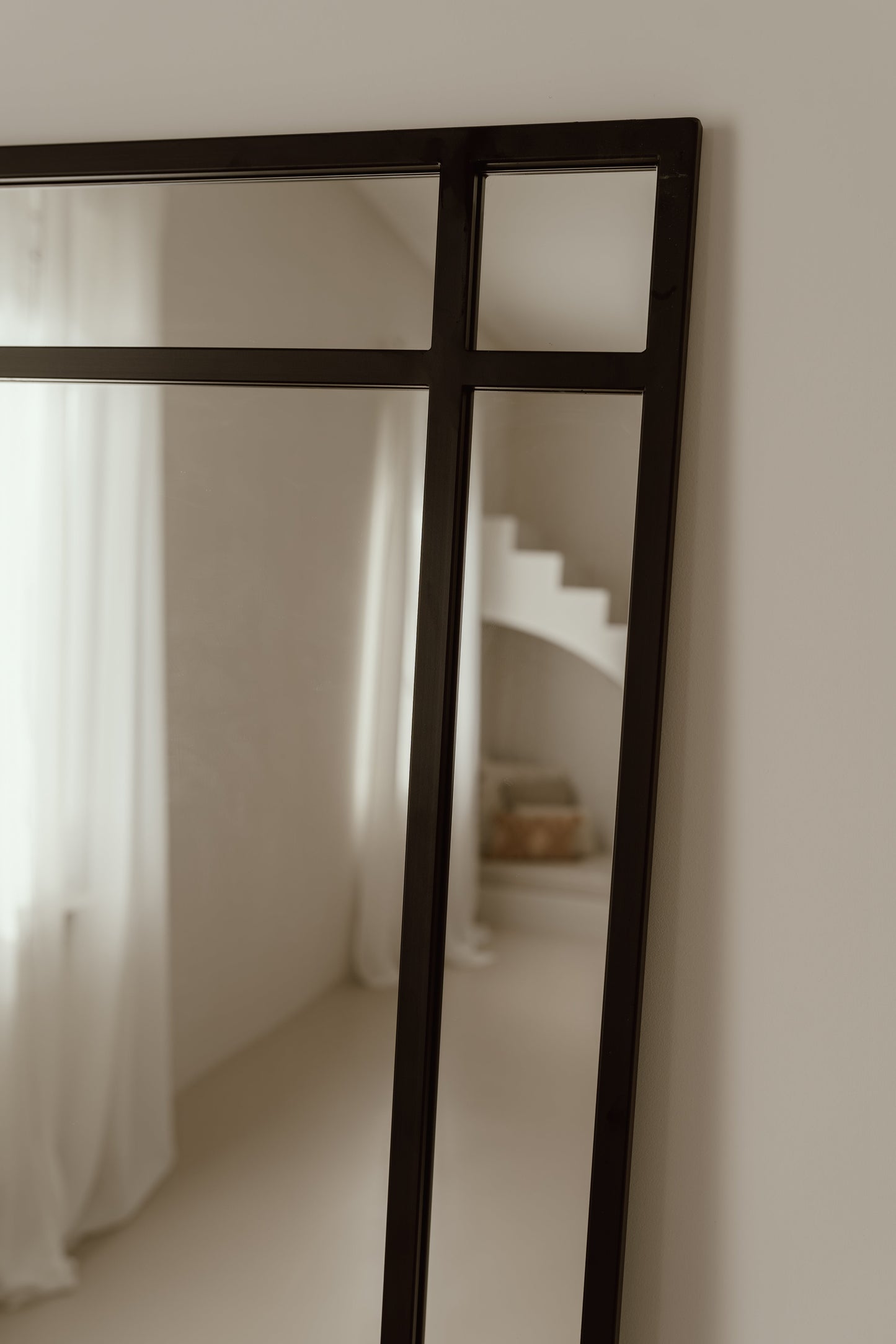 Grote Staande Spiegel Ruiten 180x80 Zwart