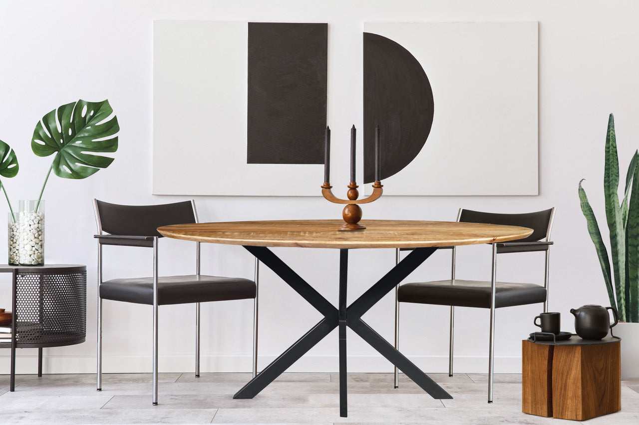 Mangohouten Eettafel Ovaal Julia 160x90 cm (2,5 cm)