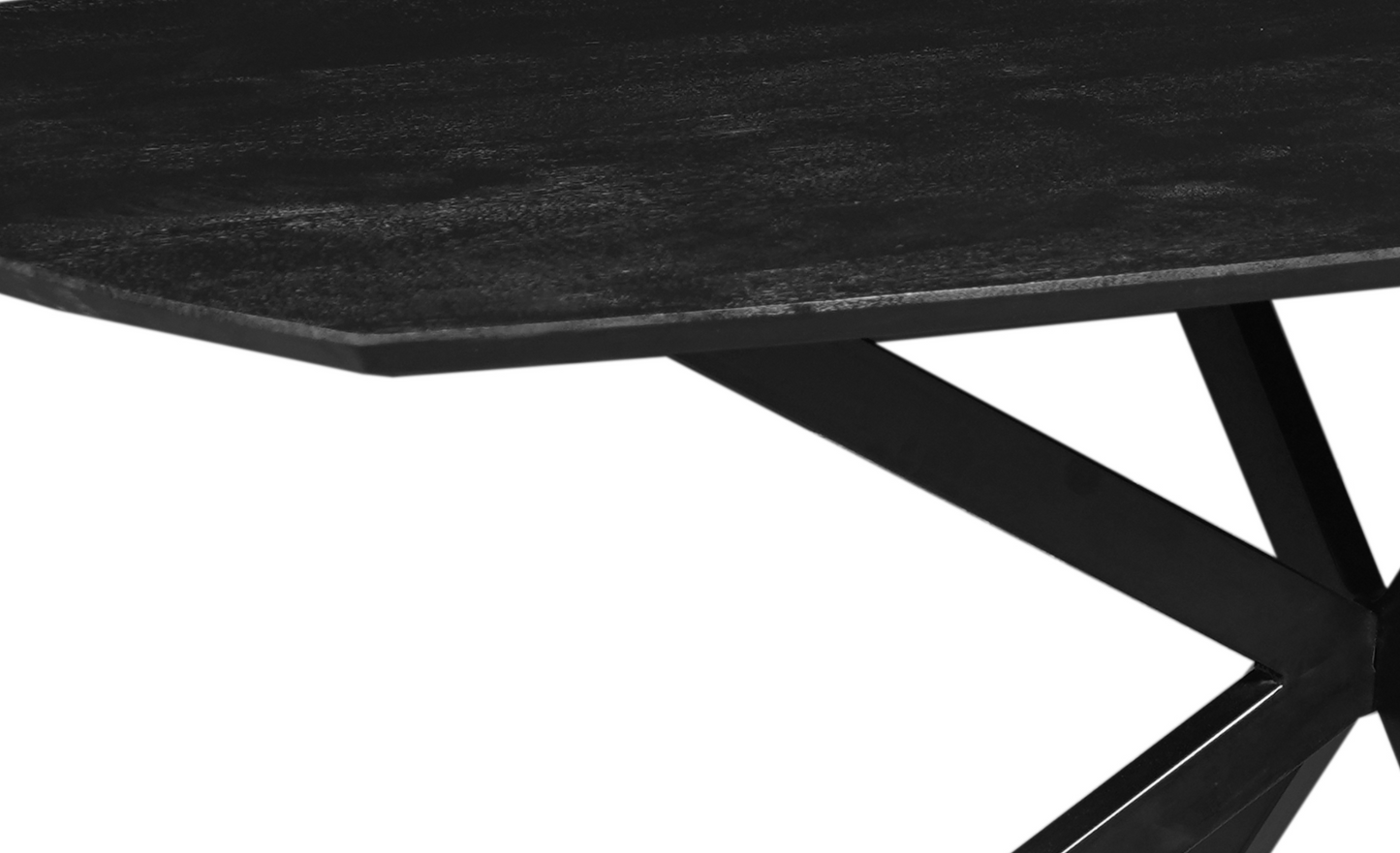 Mangohouten Eettafel Deens Ovaal Tess 210x100 cm Zwart (2,5 cm)
