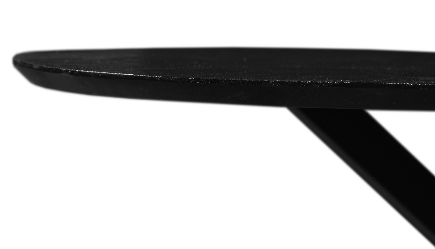 Mangohouten Eettafel Ovaal Julia 160x90 cm Zwart (2,5 cm)