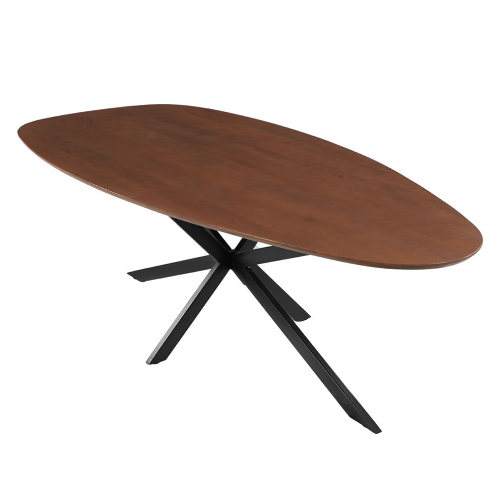Mangohouten Eettafel Organisch Branwen 180x90 cm Walnoot