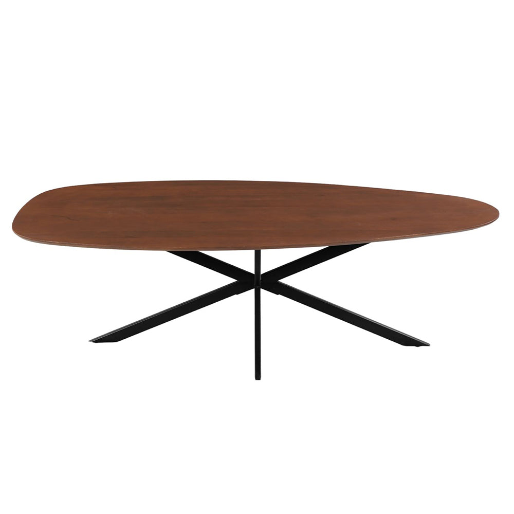 Mangohouten Eettafel Organisch Branwen 210x100 cm Walnoot