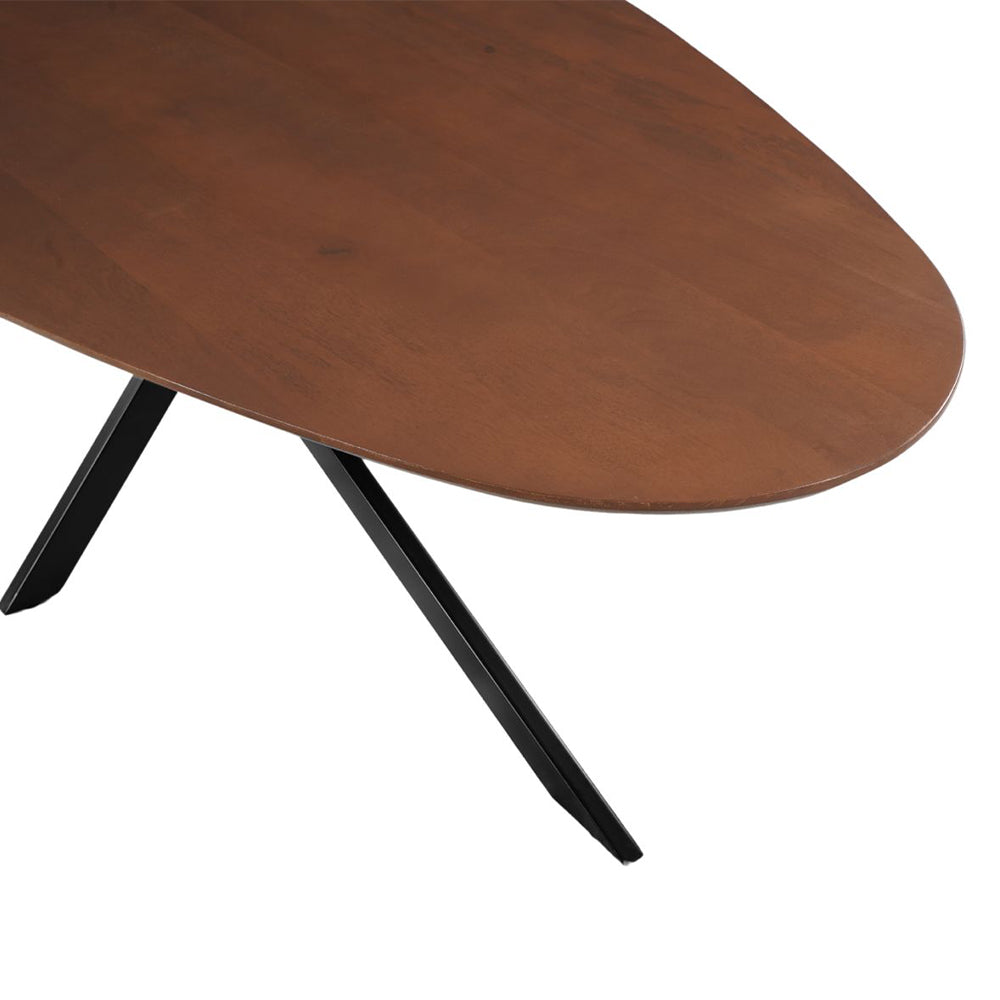 Mangohouten Eettafel Organisch Branwen 260x120 cm Walnoot