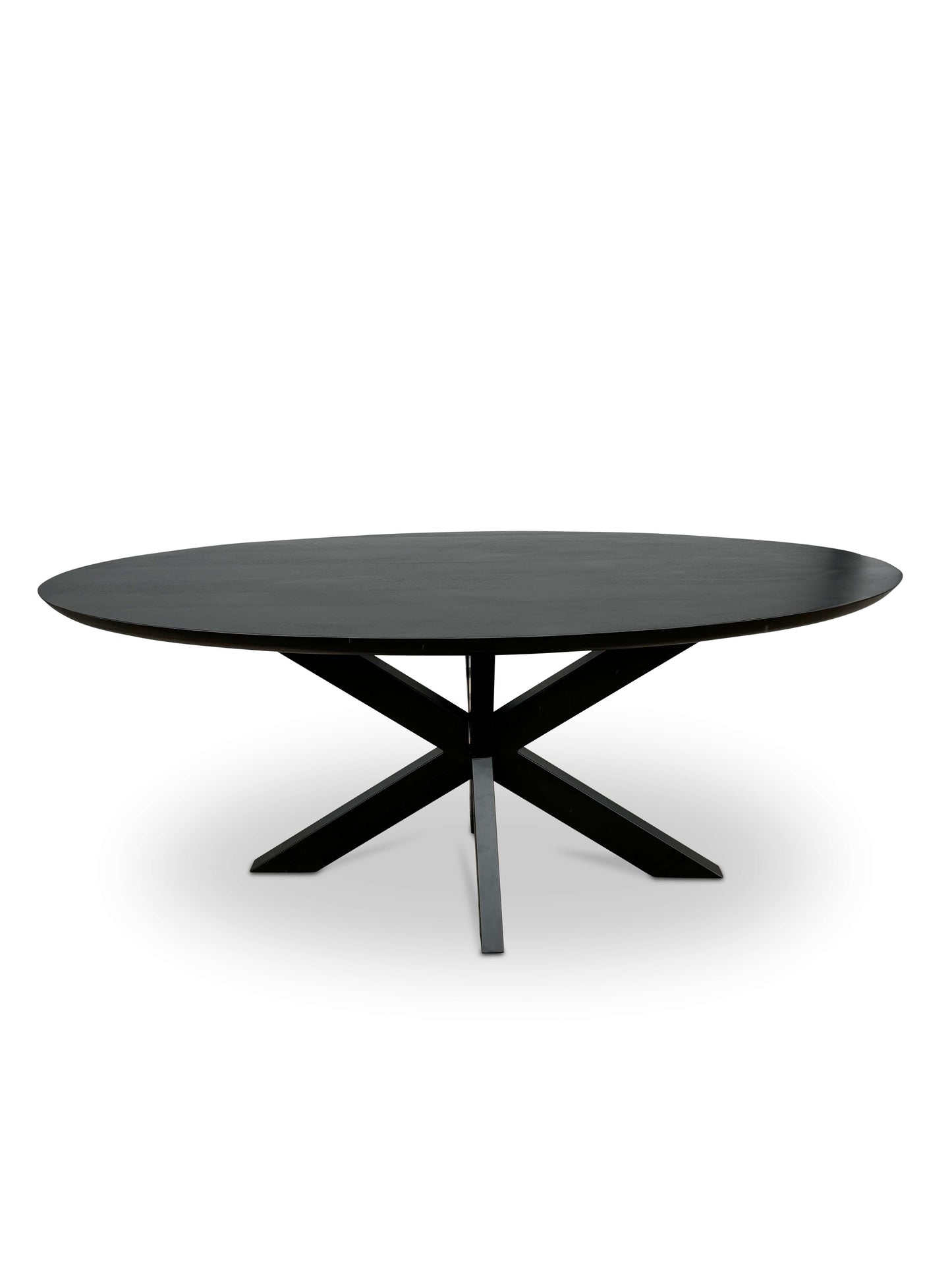 Stijlvolle Mangohouten Eettafel - Zwart met Verjongde Rand (220cm)
