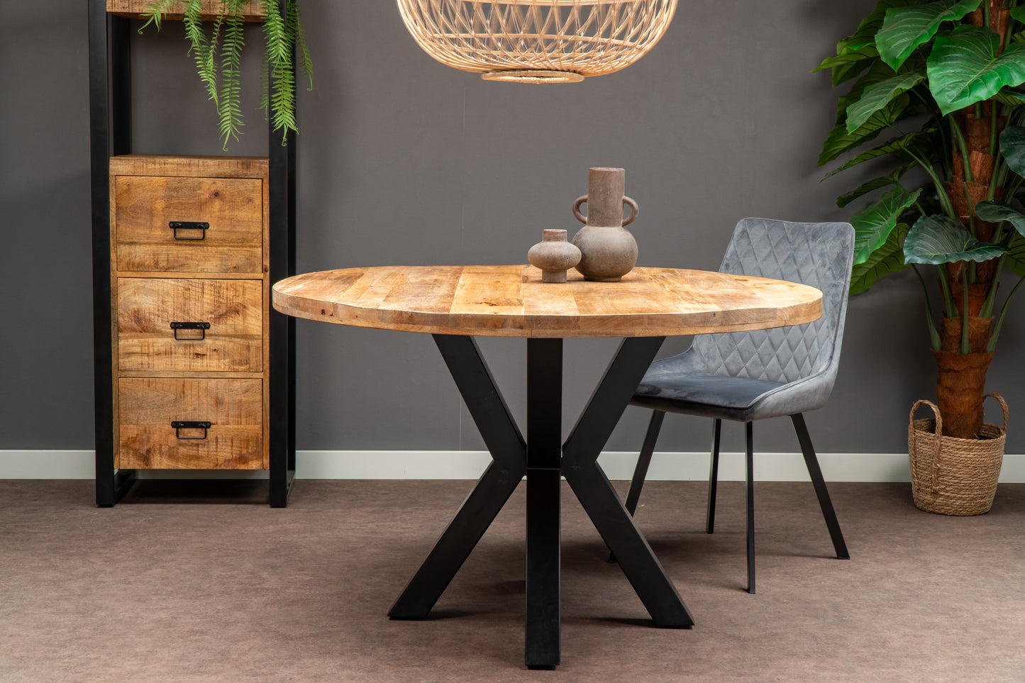 Mangohouten Eettafel Rond Tara 110 cm (5cm)