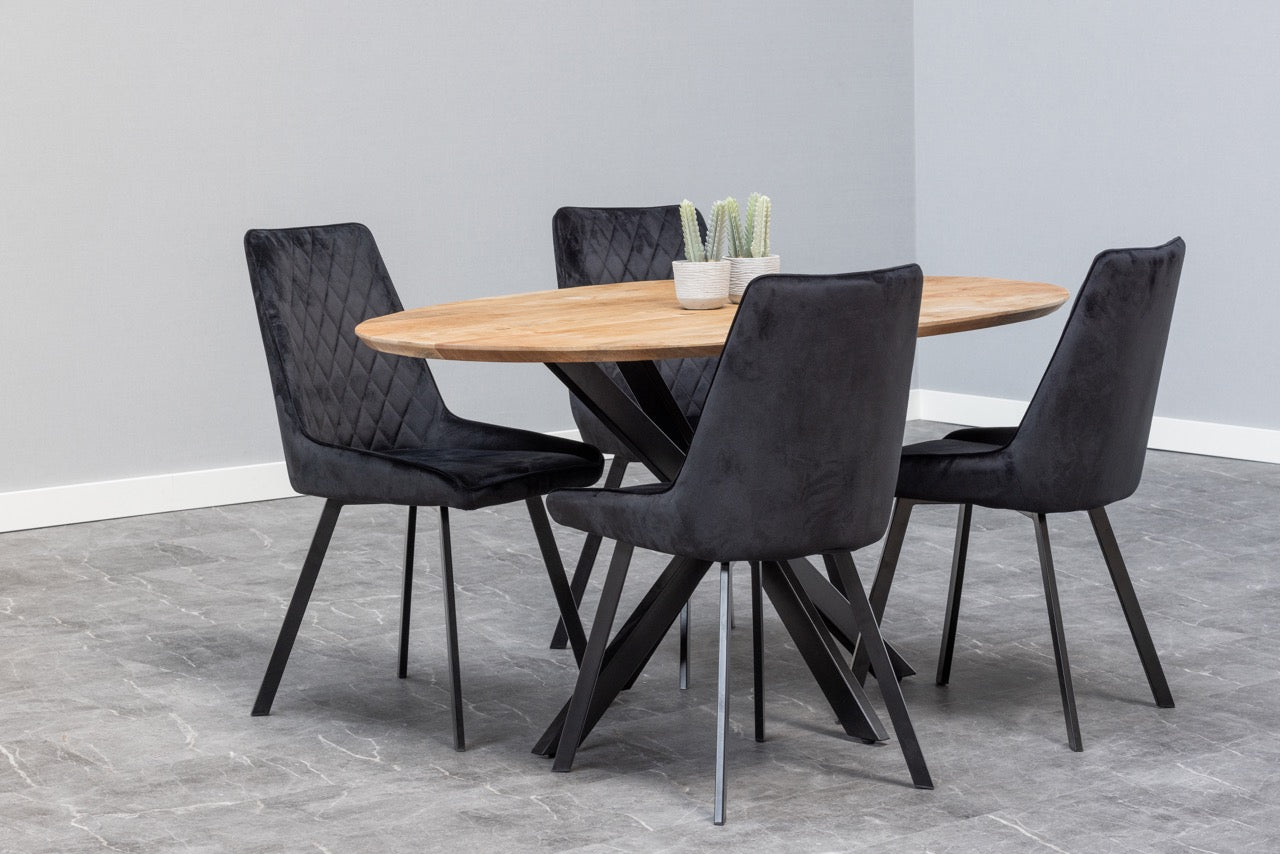 Mangohouten Eettafel Ovaal Julia 160x90 cm (2,5 cm)
