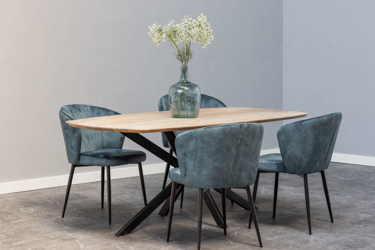 Mangohouten Eettafel Deens Ovaal Tess 200x100 cm (2,5 cm)