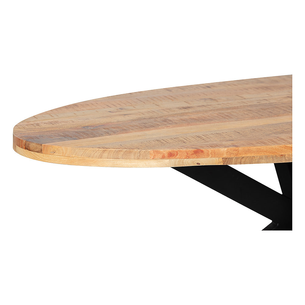 Mangohouten Eettafel Ovaal Oscar 300x130 cm (6cm)