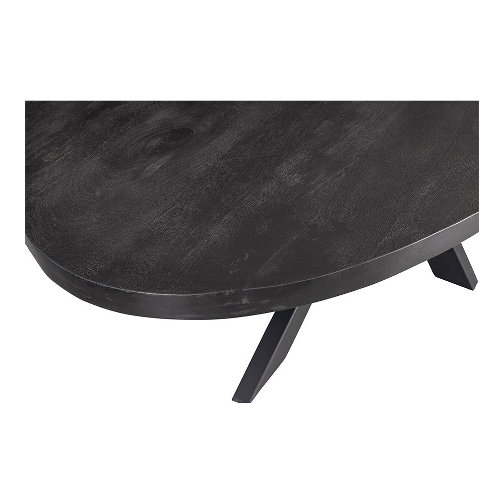 Mangohouten Eettafel Ovaal Oscar 210x100 cm Zwart (5cm)