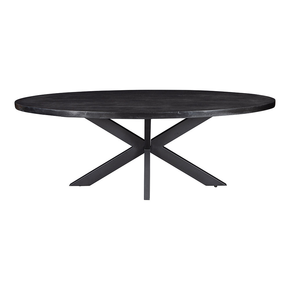 Mangohouten Eettafel Ovaal Oscar 260x120 cm Zwart (5cm)
