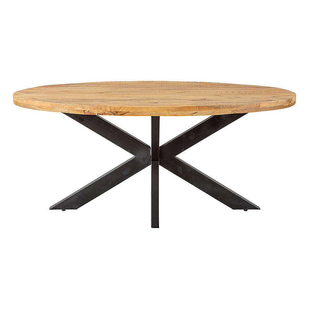 Mangohouten Eettafel Ovaal Oscar 160x90 cm (6cm)