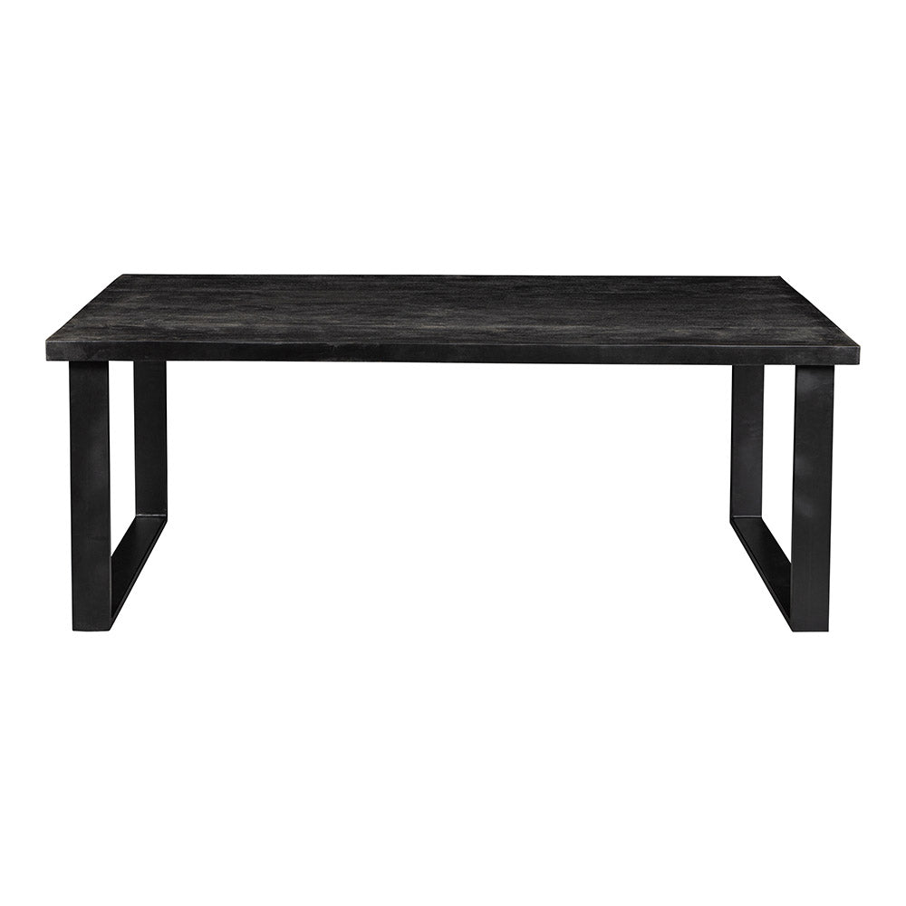 Mangohouten Eettafel Rechthoek Roy 280x100 cm Zwart (6cm)