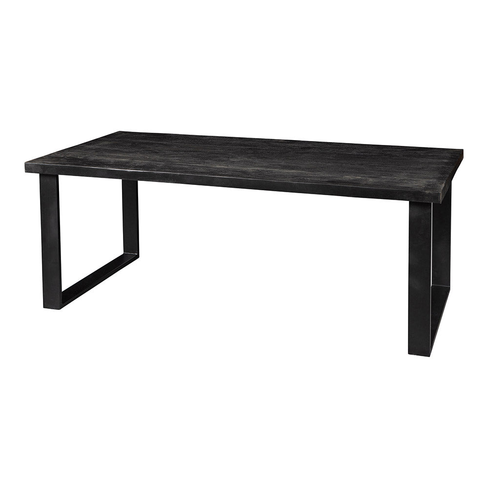 Mangohouten Eettafel Rechthoek Roy 240x100 cm Zwart (6cm)