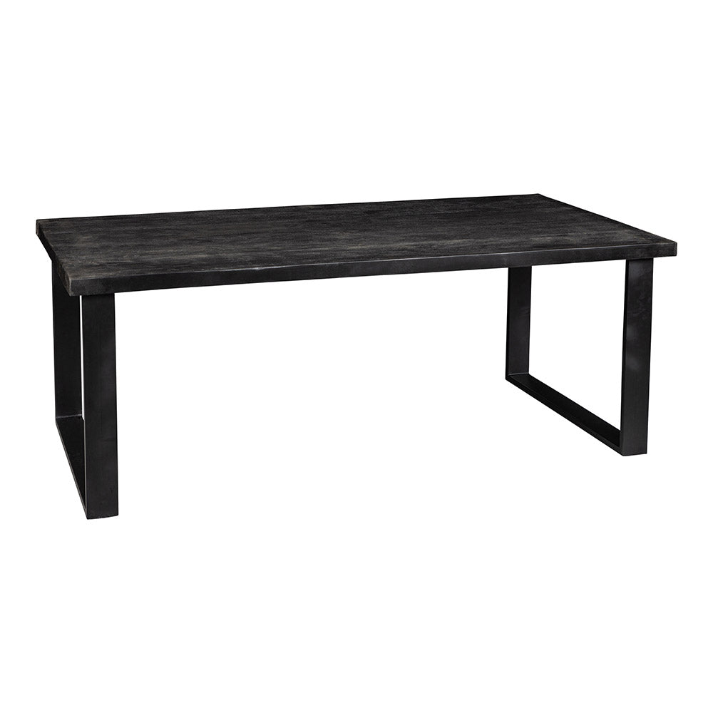 Mangohouten Eettafel Rechthoek Roy 280x100 cm Zwart (6cm)