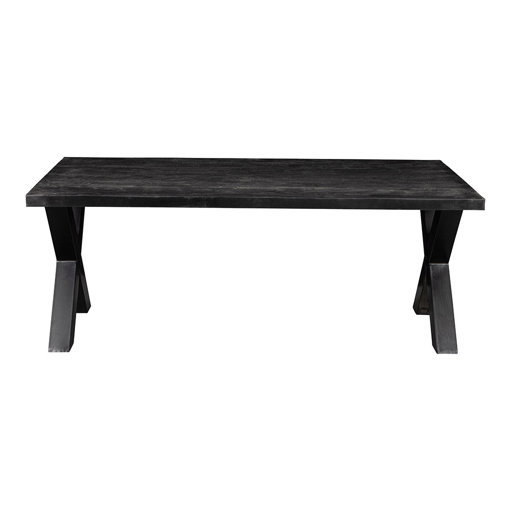Mangohouten Eettafel Rechthoek Cedric 160x90 cm Zwart (6cm)