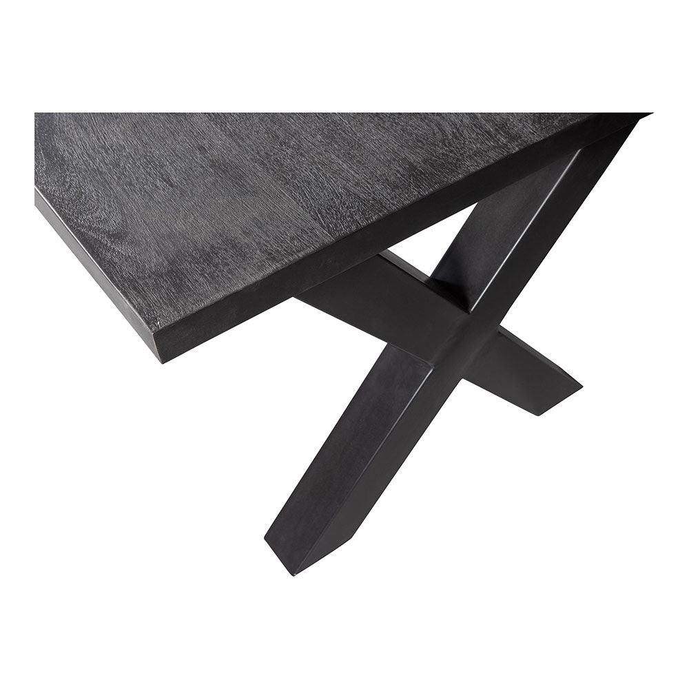 Mangohouten Eettafel Rechthoek Cedric 220x100 cm Zwart (6cm)