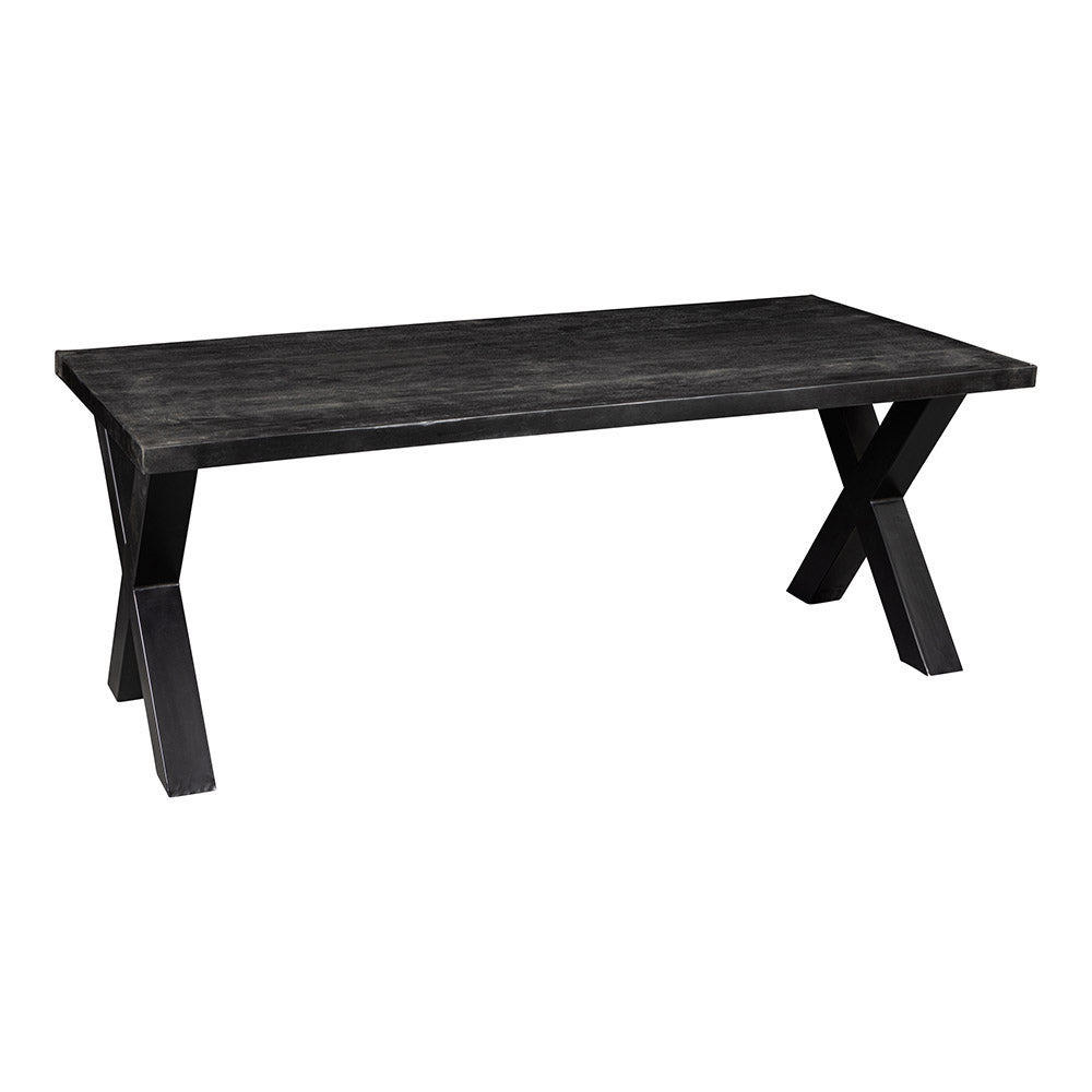 Mangohouten Eettafel Rechthoek Cedric 160x90 cm Zwart (6cm)