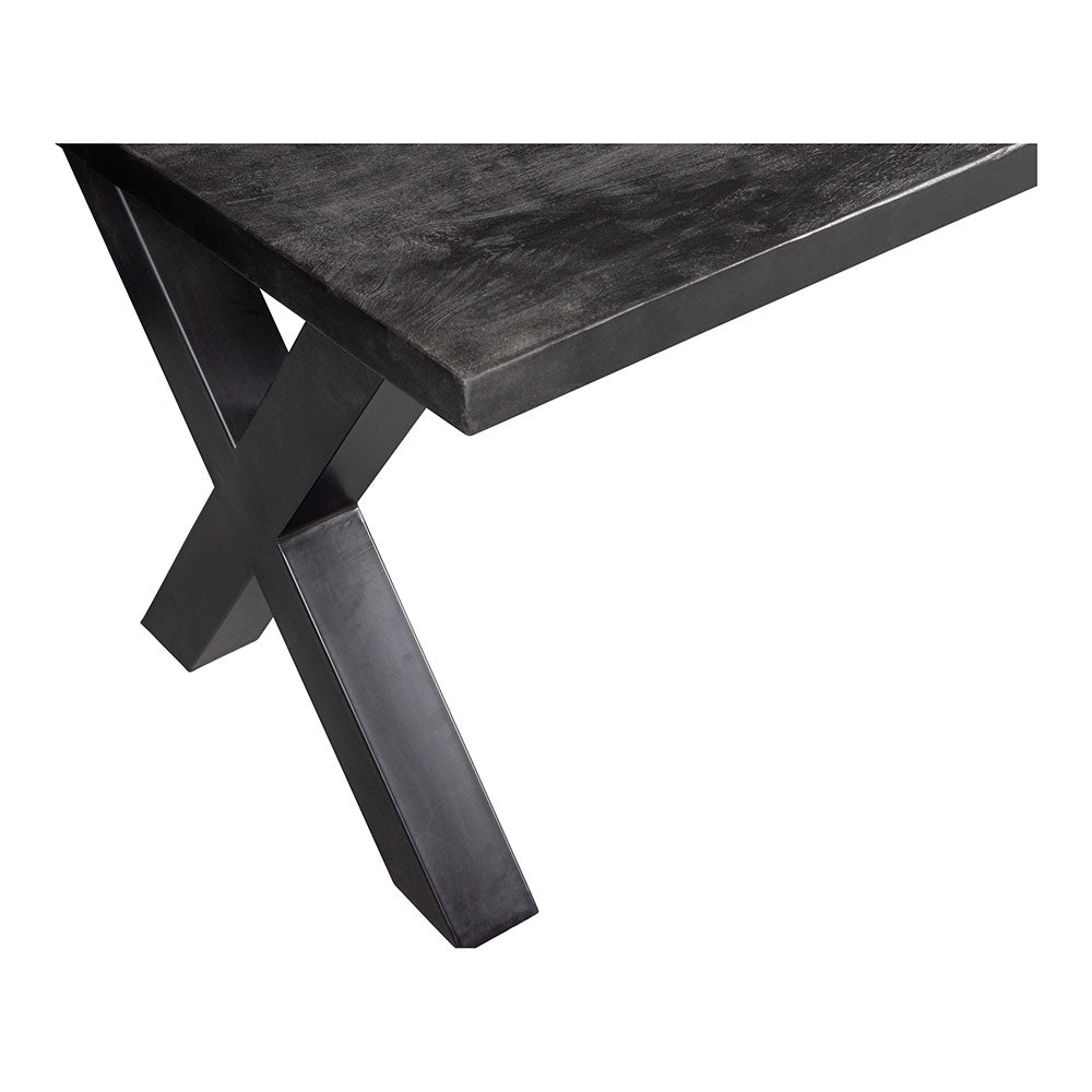 Mangohouten Eettafel Rechthoek Cedric 180x100 cm Zwart (6cm)