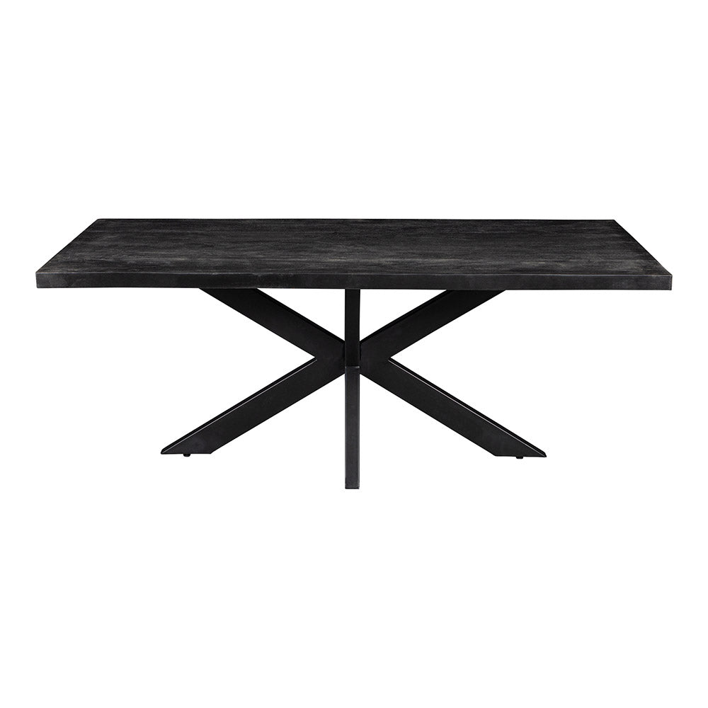 Mangohouten Eettafel Rechthoek Donald 140x90 cm Zwart (6cm)