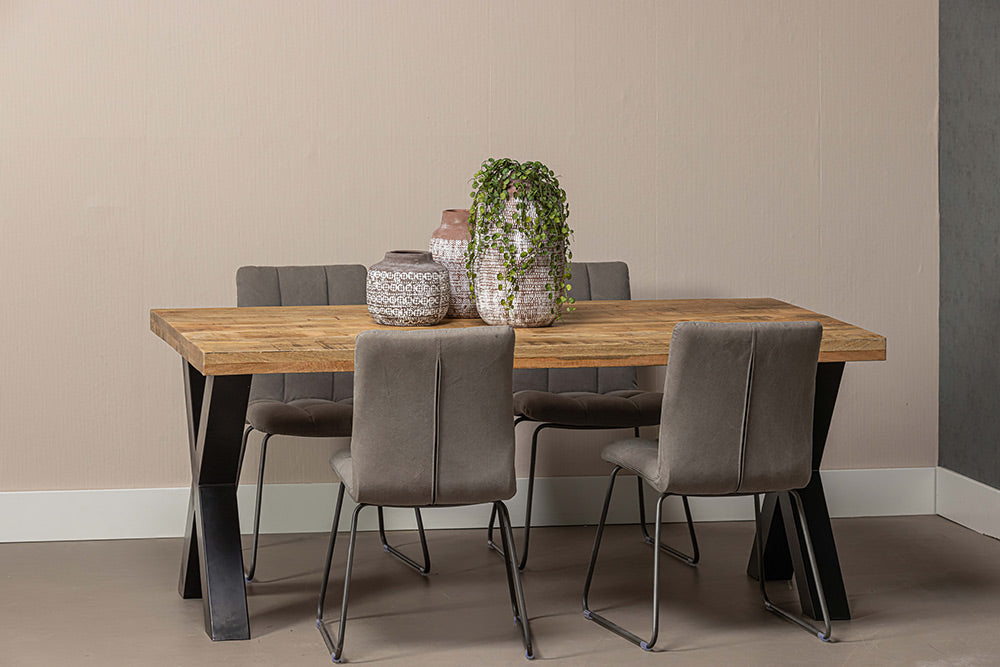 Mangohouten Eettafel Rechthoek Cedric 160x90 cm (6cm)