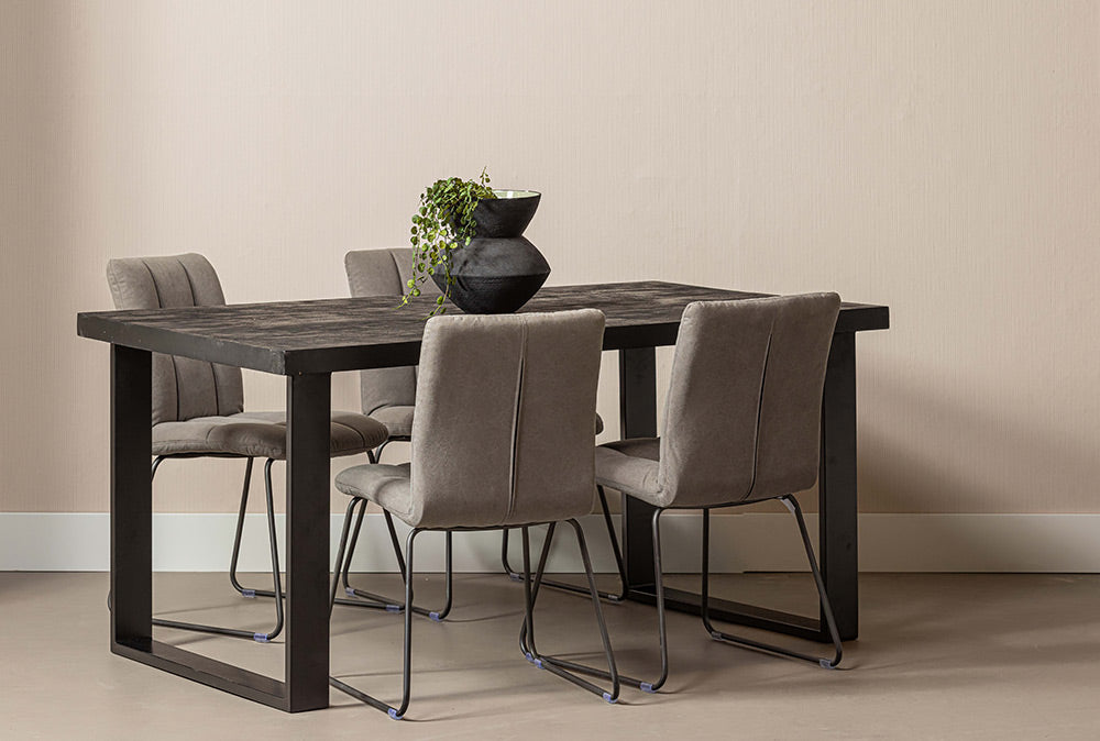 Mangohouten Eettafel Rechthoek Roy 140x90 cm Zwart (6cm)