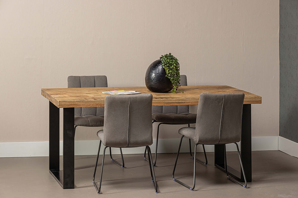Mangohouten Eettafel Rechthoek Roy 220x100 cm (6cm)