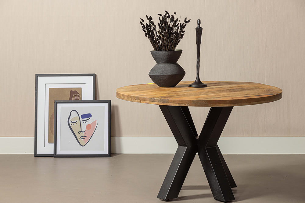 Mangohouten Eettafel Rond Tara 110 cm (5cm)