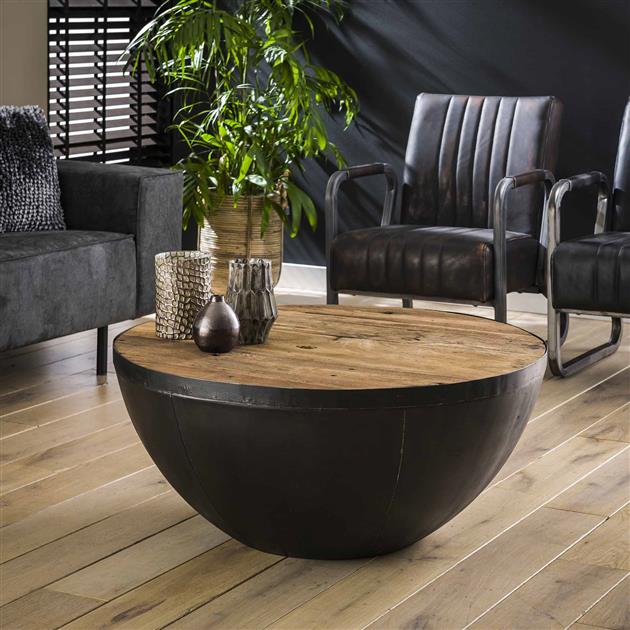 Modera - Salontafel Ø90 Raft - Robuust hardhout
