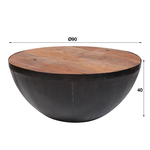 Modera - Salontafel Ø90 Raft - Robuust hardhout