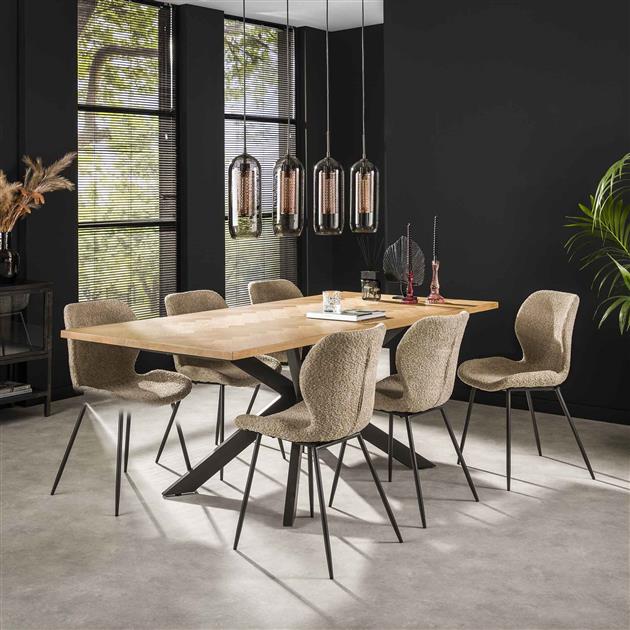 Modera - Eetkamertafel 200 visgraat fineer - Naturel eiken