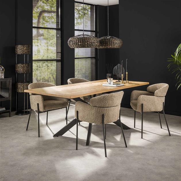 Modera - Eetkamertafel 200 visgraat fineer - Naturel eiken