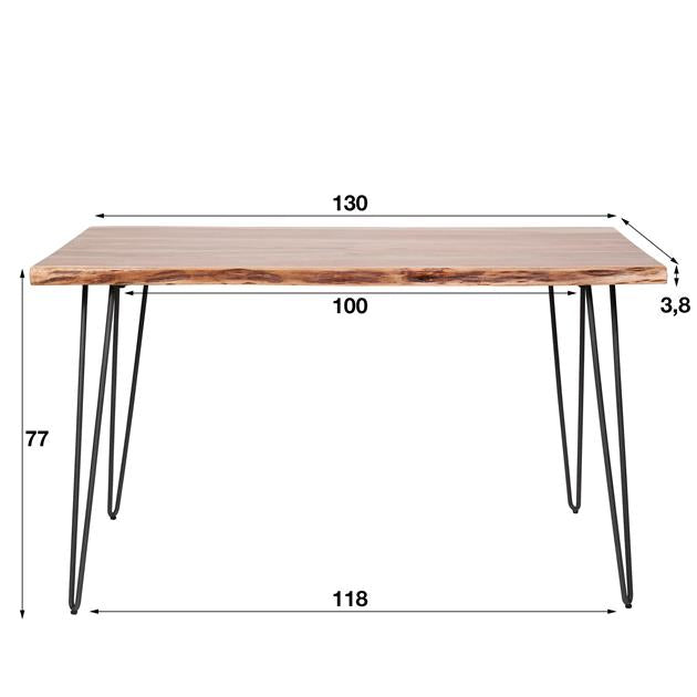 Modera - Eetkamertafel edge 130 - Massief acacia naturel