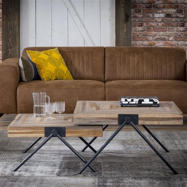 Modera - Salontafel Teca balance 70x70 - Teakhout verweerd