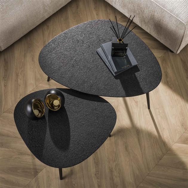 Modera - Salontafel set-2 driehoekig metallic - Grijs