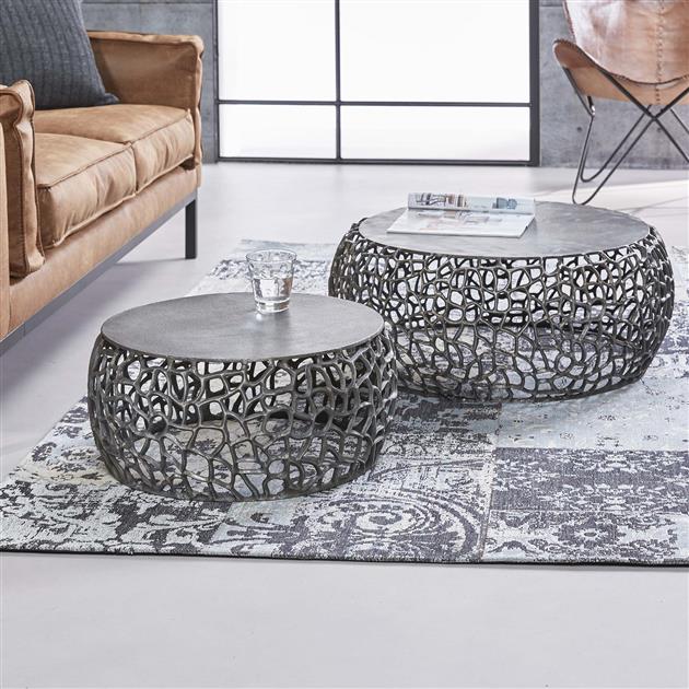 Modera - Salontafel set-2 maze zandgegoten - Zwart nikkel