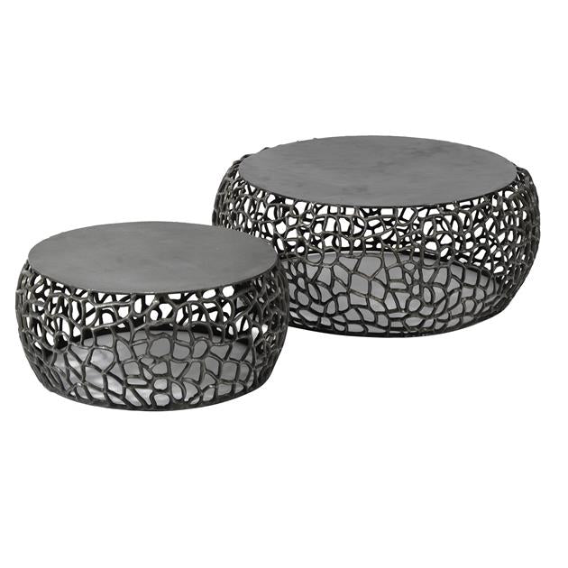 Modera - Salontafel set-2 maze zandgegoten - Zwart nikkel