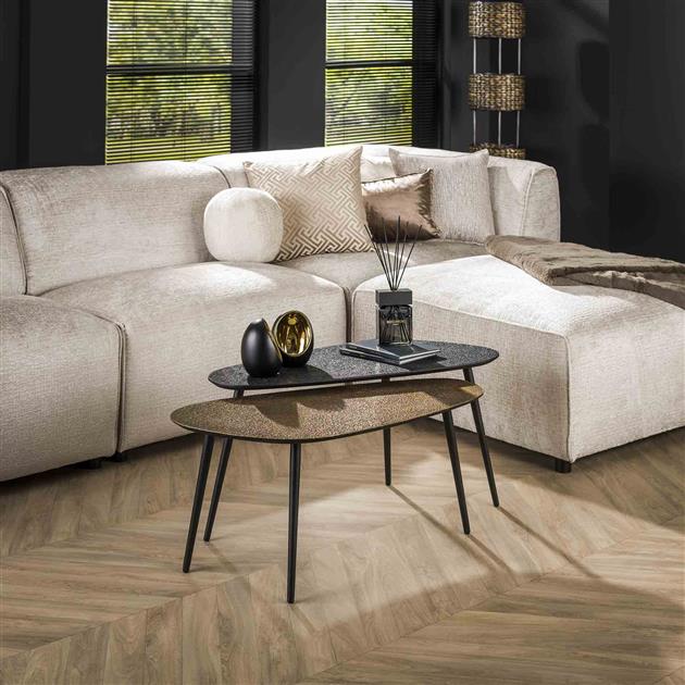 Modera - Salontafel set-2 niervormig metallic - Grijs